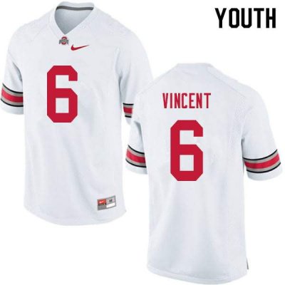 NCAA Ohio State Buckeyes Youth #6 Taron Vincent White Nike Football College Jersey GCK7645IC